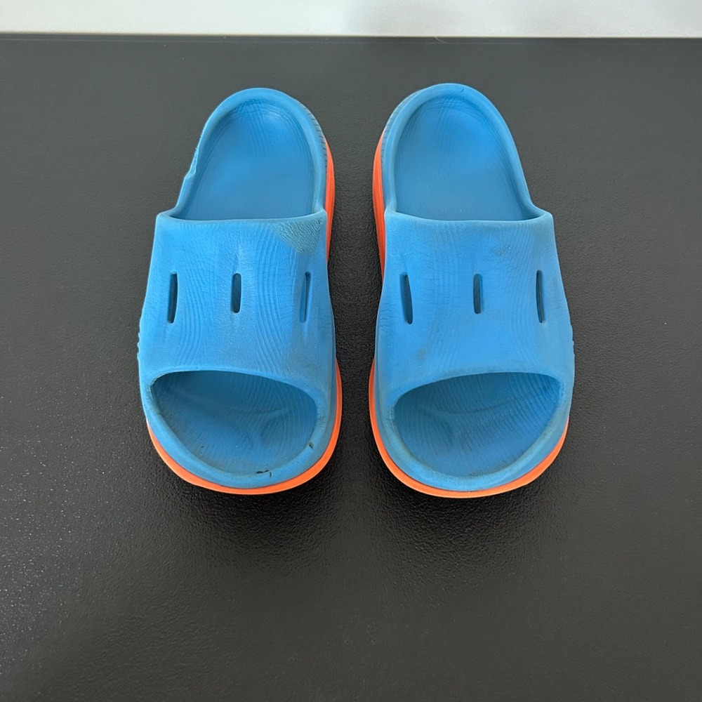 HOKA ONE ONE Ora Recovery Slide 2 Sandals Mens 7 W 8 Blue Orange Slip On Shoes - Picture 4 of 8